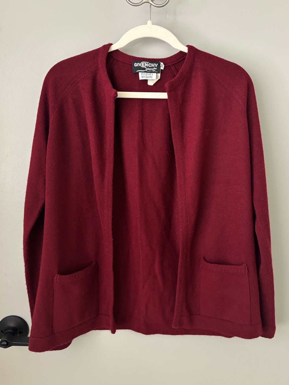 Vintage Givenchy Sport Burgundy Cardigan Sweater